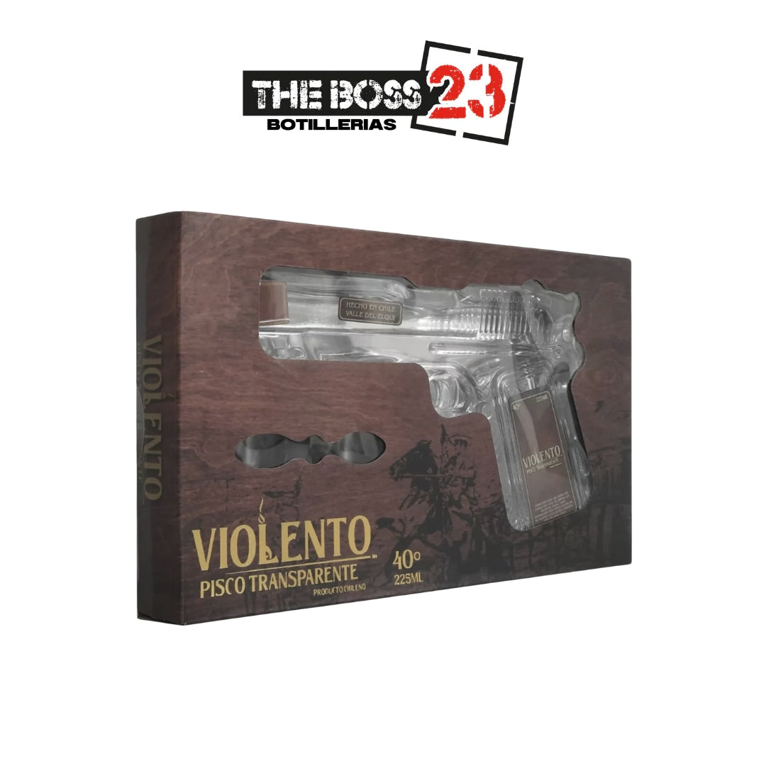 Pisco violento 40º 225ml + 2 vasos