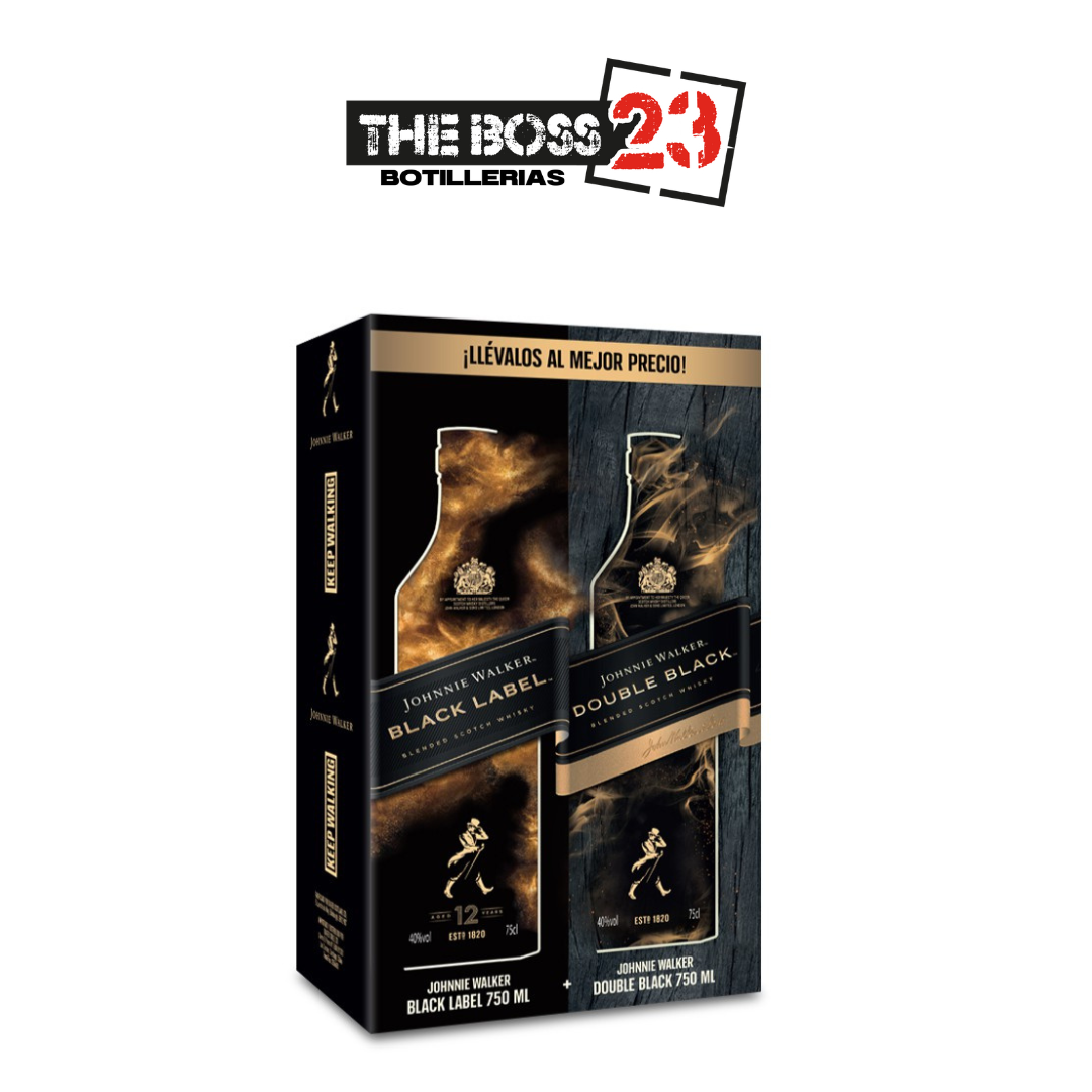 Pack Johnnie Walker Black Label y Double Black 750ml