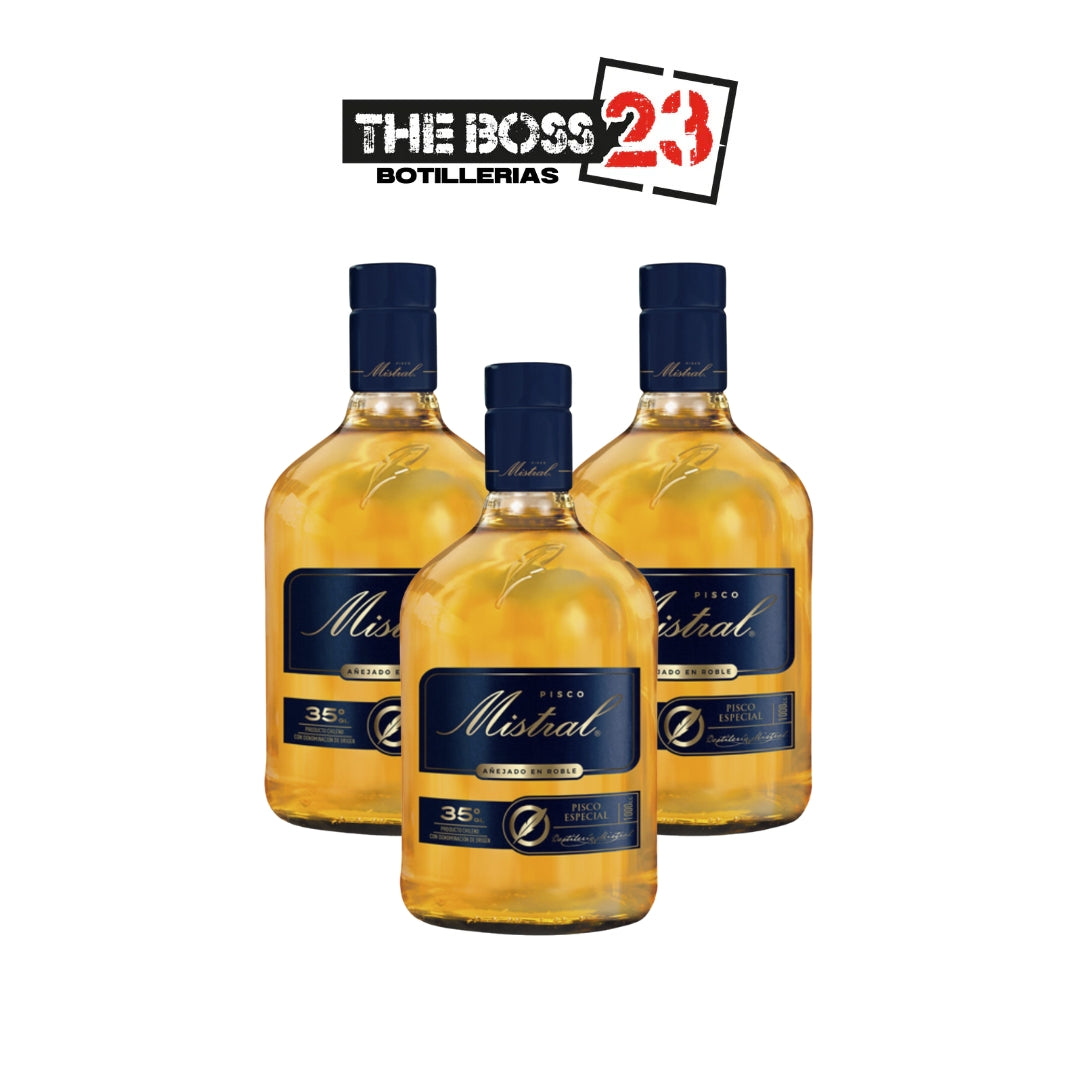 Pisco Mistral 35° Botella 750cc x3