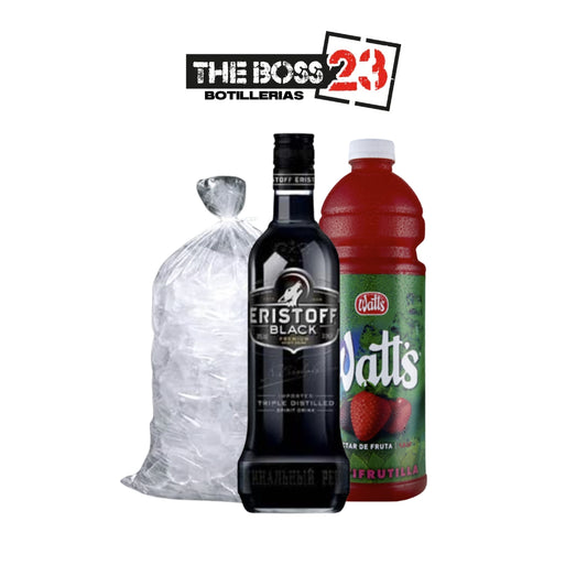 Promo Eristoff Black 700ml + Jugo Watts + Hielo
