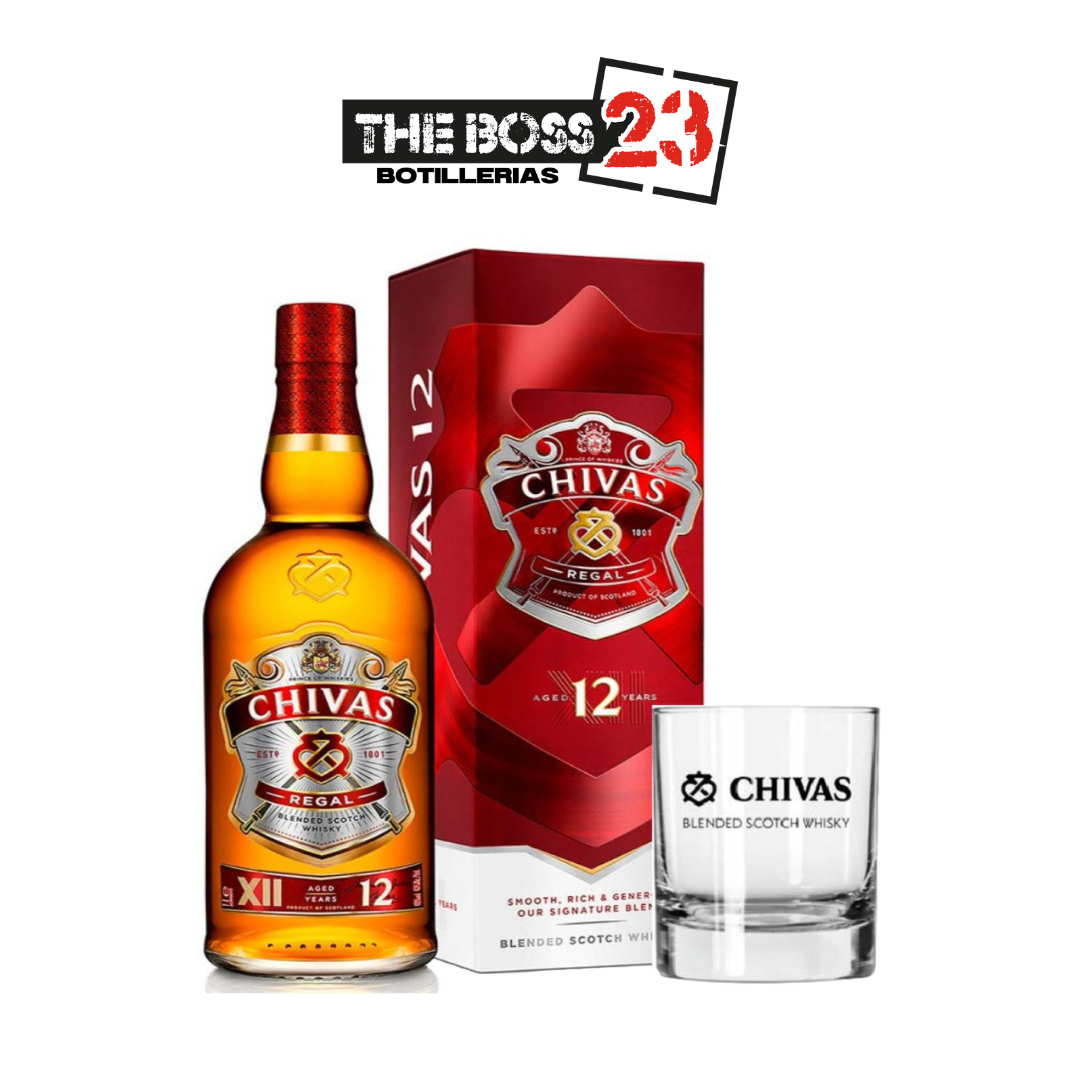Pack Whisky Chivas Regal 12 años 750ml + Vaso