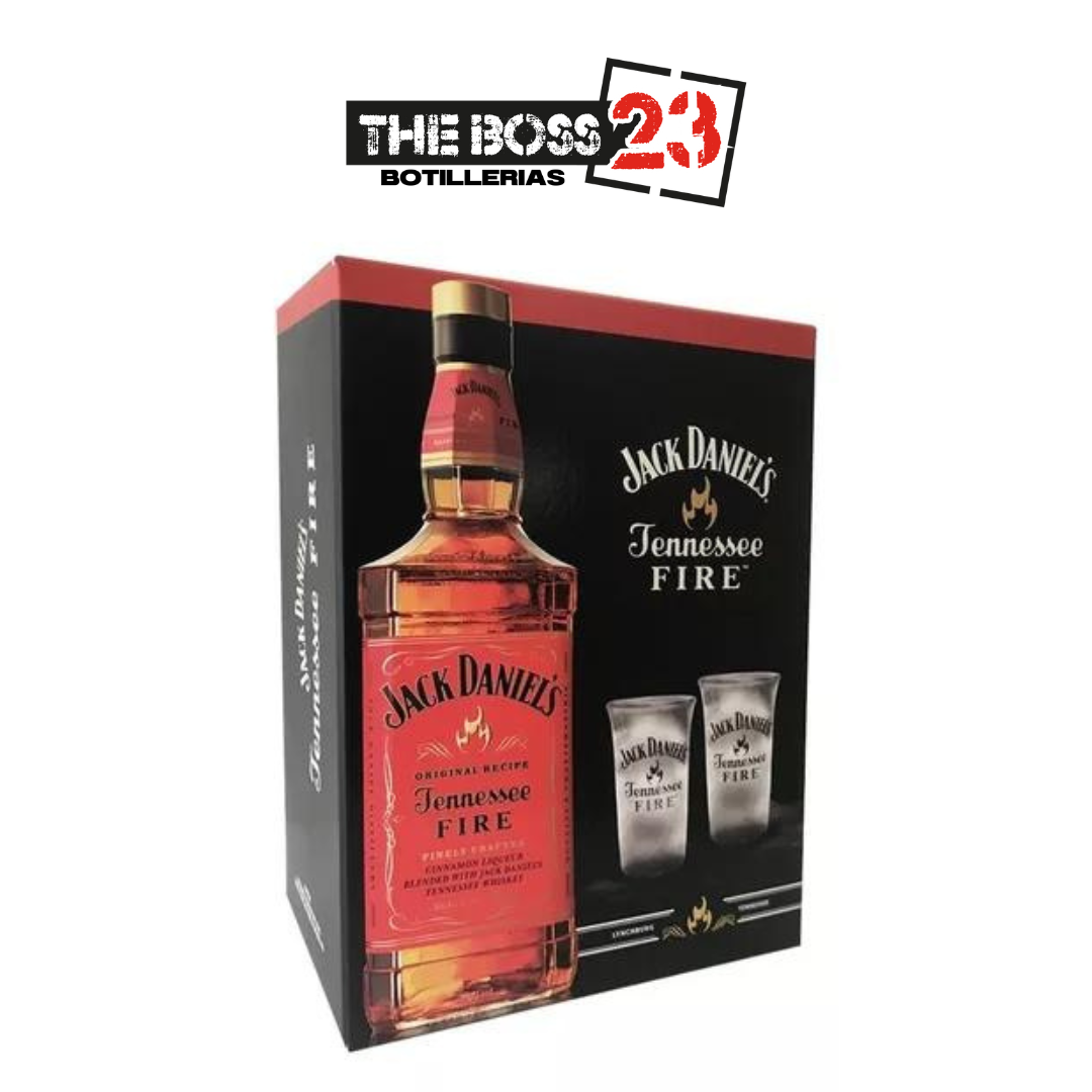 Whisky Jack Fire 750ml + 2 vasos